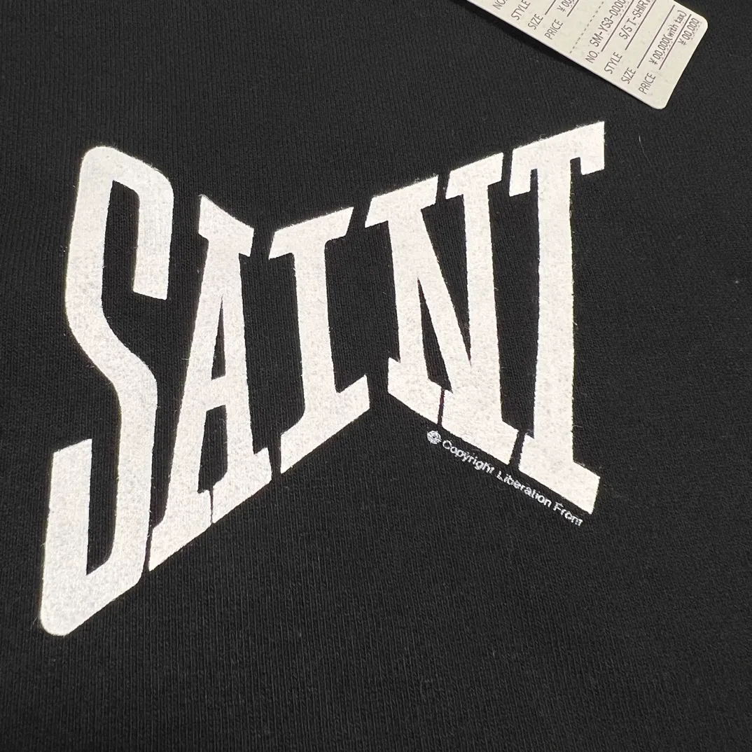 SAINT Mxxxxxx RIBON SAINT HOODIE/BLK The latest SAINT basic loose hoodie, black S-XL, original uniform high weight and light fleece sweatshirt fabric, custom woven and dyed, original loose short fat version, unchanged from the knife, original flavor, original accessories, fruit main mark/wash mark/cherub mark complete, ready-to-wear pre-shrunk without deformation after washing